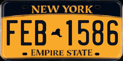 NY license plate FEB1586
