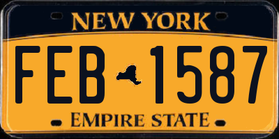 NY license plate FEB1587