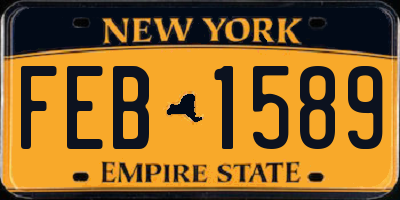 NY license plate FEB1589