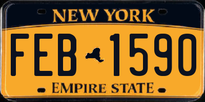NY license plate FEB1590
