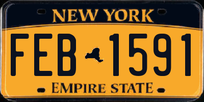 NY license plate FEB1591