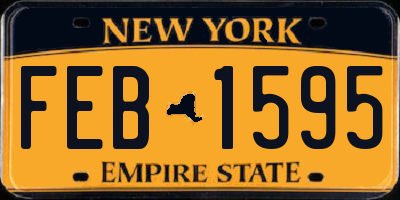 NY license plate FEB1595