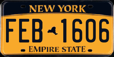 NY license plate FEB1606