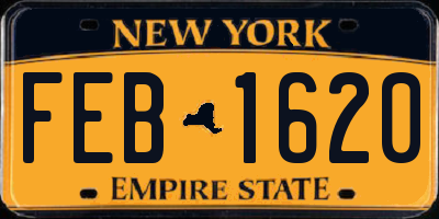 NY license plate FEB1620