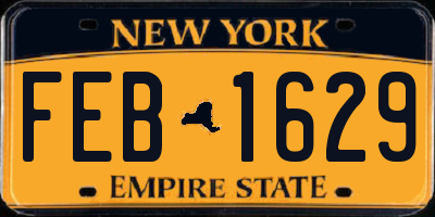 NY license plate FEB1629