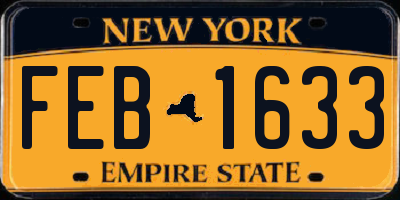 NY license plate FEB1633