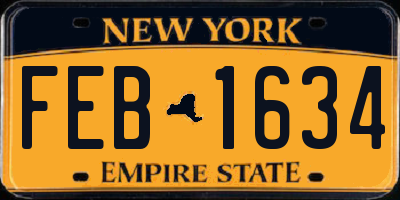 NY license plate FEB1634