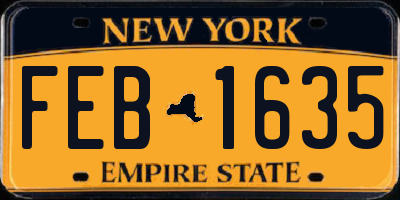 NY license plate FEB1635