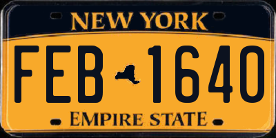 NY license plate FEB1640