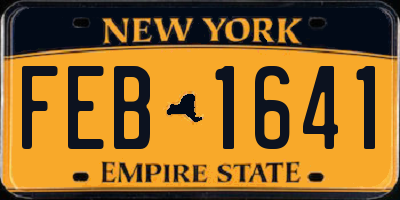 NY license plate FEB1641