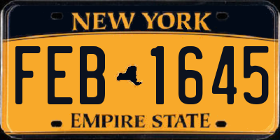 NY license plate FEB1645