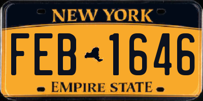 NY license plate FEB1646