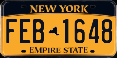 NY license plate FEB1648