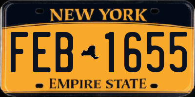 NY license plate FEB1655