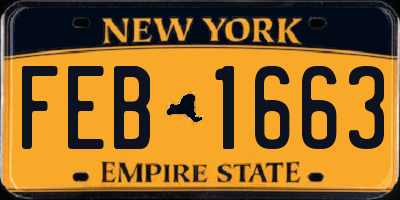 NY license plate FEB1663