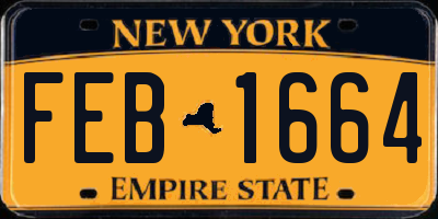 NY license plate FEB1664