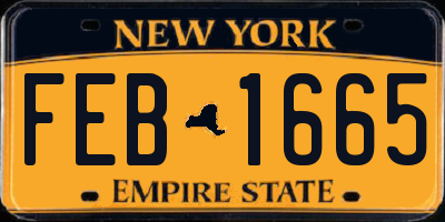 NY license plate FEB1665