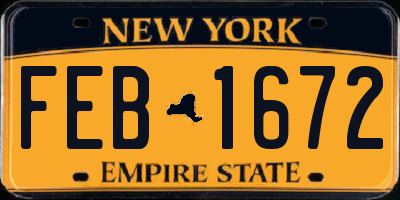 NY license plate FEB1672