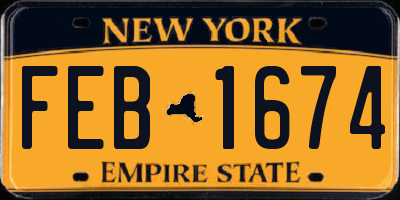 NY license plate FEB1674