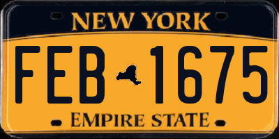 NY license plate FEB1675