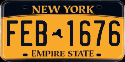 NY license plate FEB1676