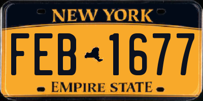 NY license plate FEB1677