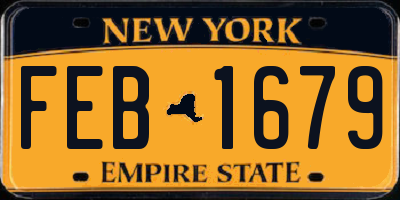NY license plate FEB1679