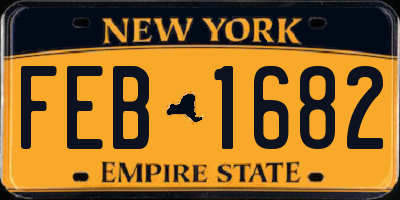 NY license plate FEB1682
