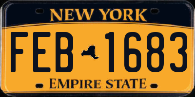 NY license plate FEB1683