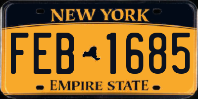 NY license plate FEB1685