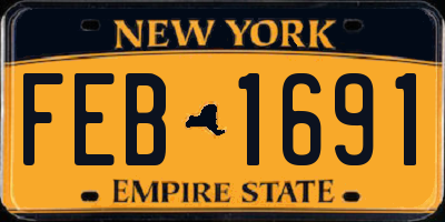 NY license plate FEB1691