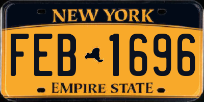 NY license plate FEB1696