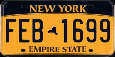 NY license plate FEB1699