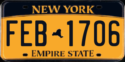 NY license plate FEB1706