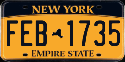 NY license plate FEB1735