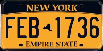 NY license plate FEB1736