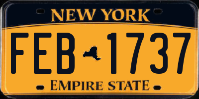 NY license plate FEB1737
