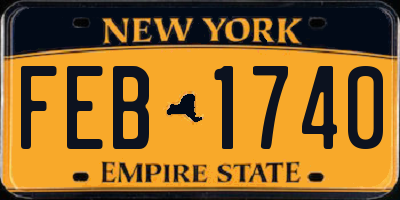 NY license plate FEB1740