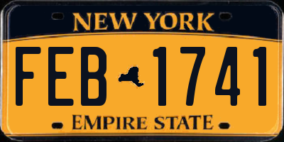 NY license plate FEB1741