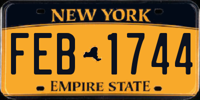NY license plate FEB1744