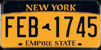 NY license plate FEB1745