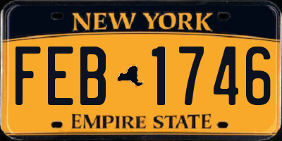 NY license plate FEB1746