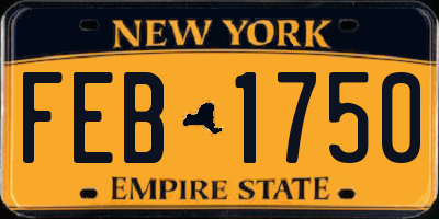 NY license plate FEB1750
