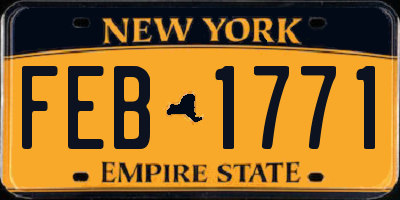 NY license plate FEB1771