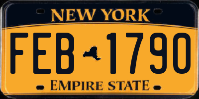 NY license plate FEB1790