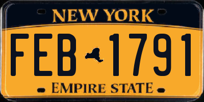 NY license plate FEB1791