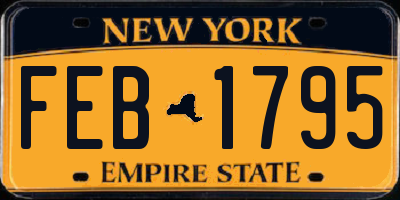 NY license plate FEB1795