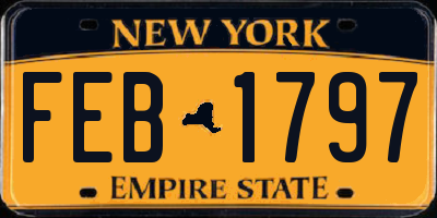 NY license plate FEB1797