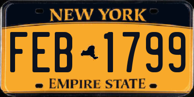 NY license plate FEB1799