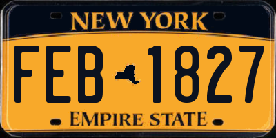 NY license plate FEB1827